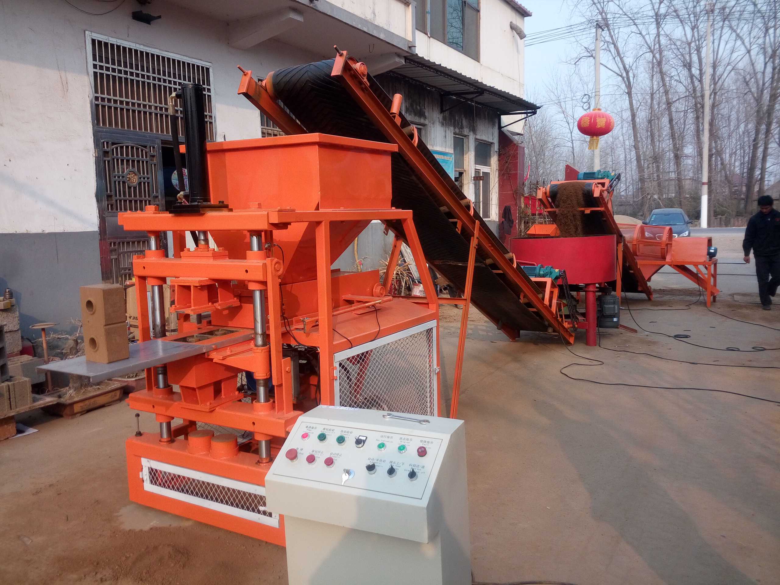 QT1-10 semi auto clay soil brick molding machine lego block making machine for sale