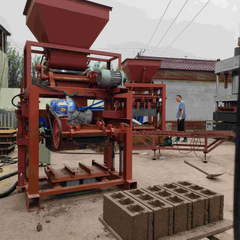 QT40C-1 semi automatic cement brick machinery small scale hollow block production line 