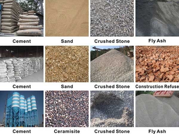 different raw materials